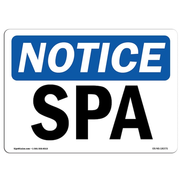 Safety Sign, OSHA Notice, 3.5" Height, Spa Sign, Landscape, 10PK